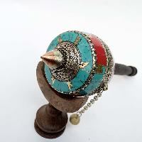 Brass Hand Held With Mantra Prayer Wheel, [blue And Red Color]