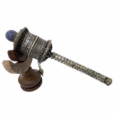 Silver Hand Held Prayer Wheel