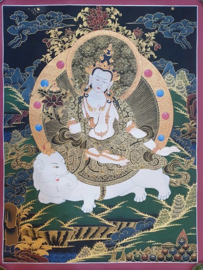 Thangka Painting Of Samantabhadra, [real Gold]