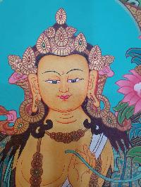 Thangka Painting Of Maitreya Buddha, [real Gold]