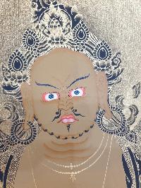 Thangka Painting Of Yellow Jambhala, [real Gold]