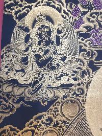 Thangka Painting Of Yellow Jambhala, [real Gold]