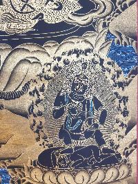 Thangka Painting Of Yellow Jambhala, [real Gold]