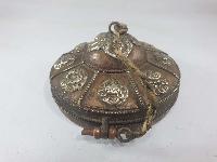 Om Mani Padme Hum Carved Tingsha With Metal Cover