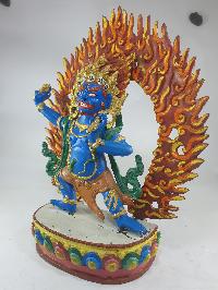 Buddhist Statue Of Vajrapani [chana Dorje], Traditional Color Finishing With [painted Face]