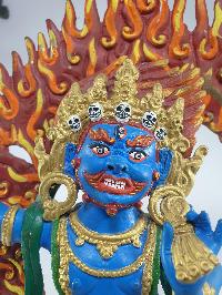 Buddhist Statue Of Vajrapani [chana Dorje], Traditional Color Finishing With [painted Face]