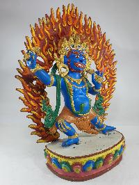 Buddhist Statue Of Vajrapani [chana Dorje], Traditional Color Finishing With [painted Face]