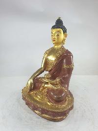 Buddhist Statue Of Shakyamuni Buddha [partly Gold Plated], [painted Face]