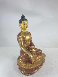 Buddhist Statue Of Shakyamuni Buddha [partly Gold Plated], [painted Face]