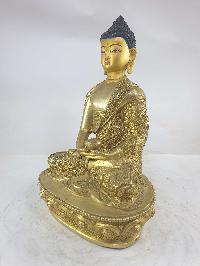 Buddhist Statue Of Amitabha Buddha [gold Plated], [painted Face]