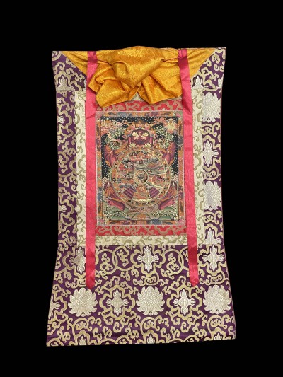 Thangka Painting Of Mandala, With [polyester Brocade Brocade]