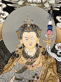 Thangka Painting Of Padmasambhava,lamas Art, [24 Carat Gold], Modern Color