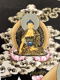Thangka Painting Of Padmasambhava,lamas Art, [24 Carat Gold], Modern Color