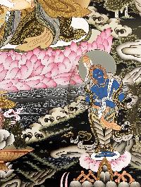 Thangka Painting Of Padmasambhava,lamas Art, [24 Carat Gold], Modern Color