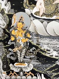 Thangka Painting Of White Tara, Lamas Art, [24 Carat Gold], Modern Color