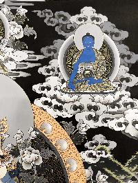 Thangka Painting Of White Tara, Lamas Art, [24 Carat Gold], Modern Color