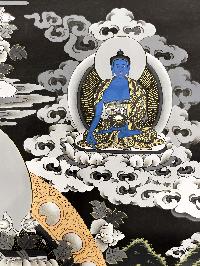 Thangka Painting Of Manjushri, Lamas Art, [24 Carat Gold], Modern Color