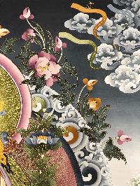 Thangka Painting Of White Tara, Lamas Art, [24 Carat Gold], Tradition Color