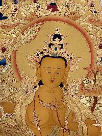 Thangka Painting Of Manjushri, Lamas Art [24 Carat Gold Full Gold]