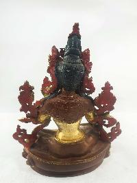 Buddhist Statues Of Green Tara, [partly Gold Plated], [painted Face]