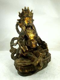 Buddhist Statue Of Jambhala, [partly Gold Plated], [painted Face]