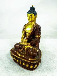 Buddhist Statue Of Amitabha Buddha, [partly Gold Plated], [painted Face]