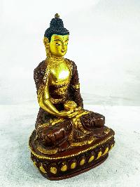 Buddhist Statue Of Amitabha Buddha, [partly Gold Plated], [painted Face]