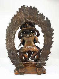 Buddhist Statue Of Mahakala 2 Arms, [chocolate Oxidized]