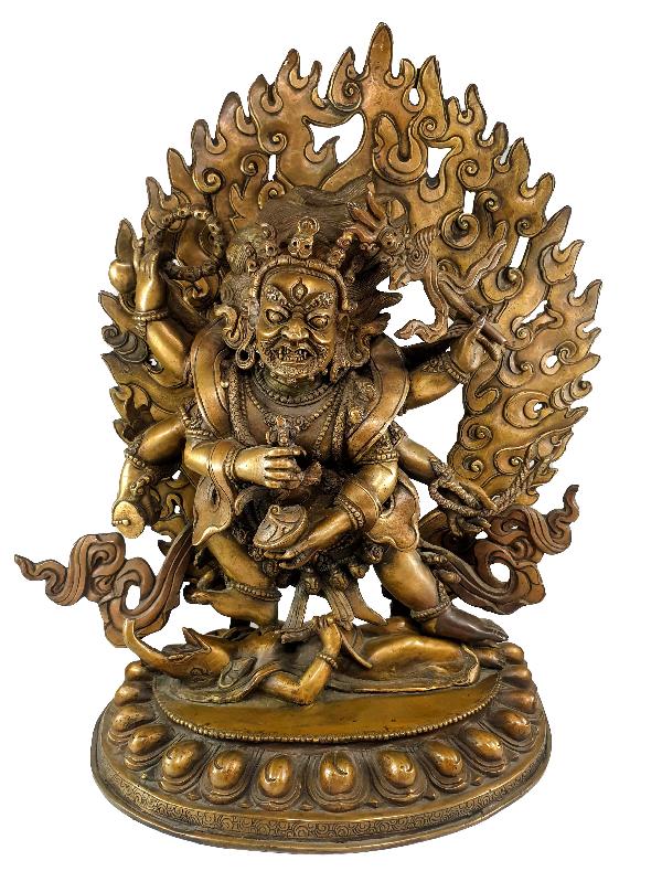 Buddhist Statue Of Mahakala 6 Arms, [bronze]