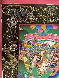 Buddist Hand Painted Thangka Of [green Tara], [real Gold], Lamas Art