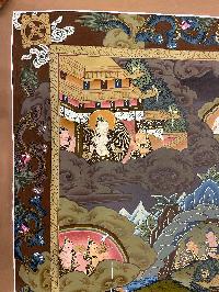 Buddist Hand Painted Thangka Of [buddha Life Story], [real Gold], Lamas Art