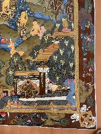 Buddist Hand Painted Thangka Of [buddha Life Story], [real Gold], Lamas Art