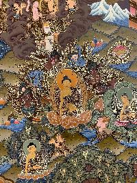 Buddist Hand Painted Thangka Of [buddha Life Story], [real Gold], Lamas Art