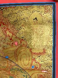Buddist Hand Painted Thangka Of [wheel Of Life], [real Gold], Lamas Art