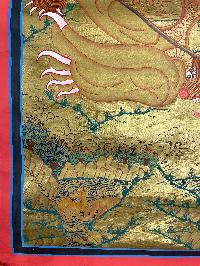Buddist Hand Painted Thangka Of [wheel Of Life], [real Gold], Lamas Art