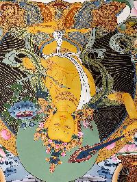 Buddist Hand Painted Thangka Of [manjushri], [real Gold], Lamas Art