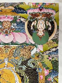 Buddist Hand Painted Thangka Of [manjushri], [real Gold], Lamas Art
