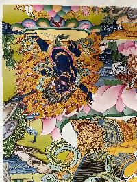 Buddist Hand Painted Thangka Of [manjushri], [real Gold], Lamas Art