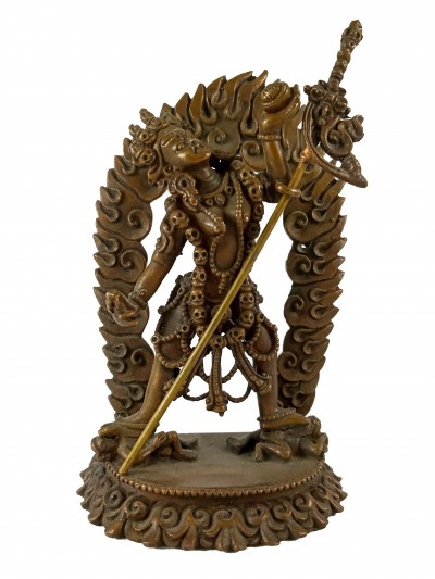 Buddhist Miniature Statue Of Vajrayogini, [chocolate Oxidized]