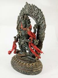 Buddhist Statue Of Mahakala Four Arms, [antique Finishing]