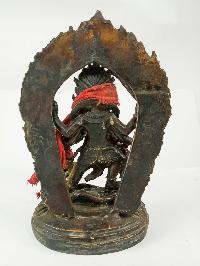 Buddhist Statue Of Mahakala Four Arms, [antique Finishing]