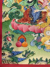 Buddhist Hand Painted Thangka Of Vajrasattva, [real Gold], Lamas Art