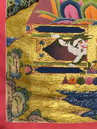 Buddhist Hand Painted Thangka Of Samantabhadra, [real Gold], Lamas Art