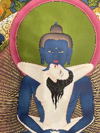 Buddhist Hand Painted Thangka Of Samantabhadra, [real Gold], Lamas Art