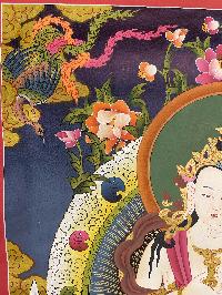 Buddhist Hand Painted Thangka Of Vajrasattva, [real Gold], Lamas Art