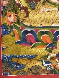 Buddhist Hand Painted Thangka Of Vajrasattva, [real Gold], Lamas Art