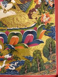 Buddhist Hand Painted Thangka Of Vajrasattva, [real Gold], Lamas Art