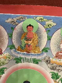Buddhist Hand Painted Thangka Of Shakyamuni Buddha, [real Gold], Lamas Art
