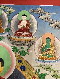 Buddhist Hand Painted Thangka Of Shakyamuni Buddha, [real Gold], Lamas Art