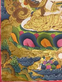 Buddhist Hand Painted Thangka Of Vajrasattva With Consort, [shakti], Yab-yum, [real Gold], Lamas Art